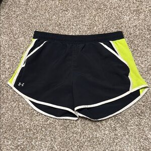 Under Armour Women's Black and Yellow Shorts